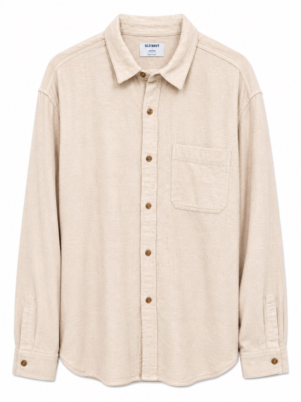 Old Navy Men's Beige Button-Front Shirt - Picture 1 of 3